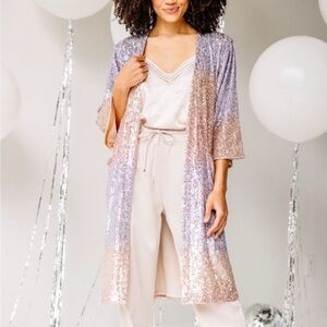 Skies Are Blue Sequin Duster/Cardigan. Could also be worn as a dress!